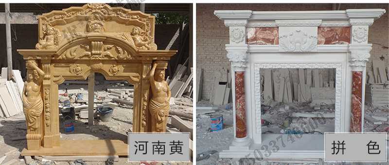 石雕壁爐架款式，定制石雕壁爐架，石雕壁爐架廠家