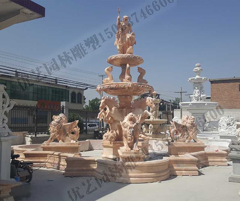 大理石景觀噴泉，歐式大型噴泉，石雕噴泉廠家
